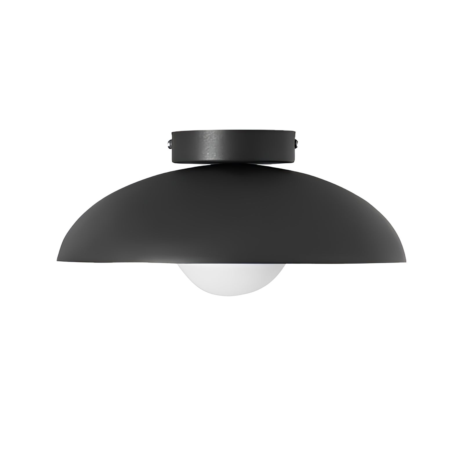Matte zwarte glazen koepel plafondlamp HL543