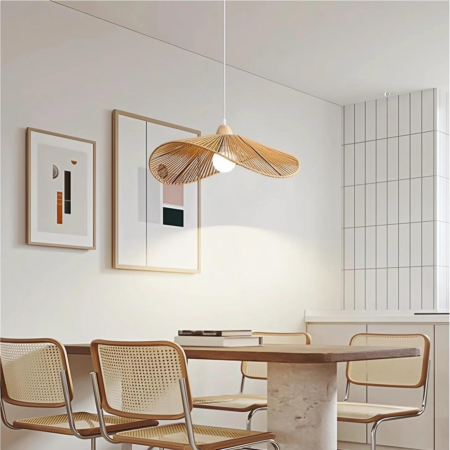 Rustieke Zen Strohoed Rotan Hanglamp HL207