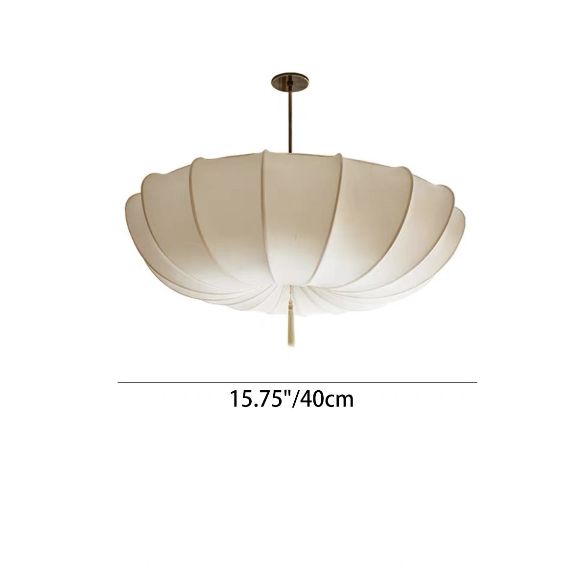 Traditionele Japanse ronde kroonluchter met ijzeren frame en stoffen kap, 3/5 lichts, voor de woonkamer HL1408