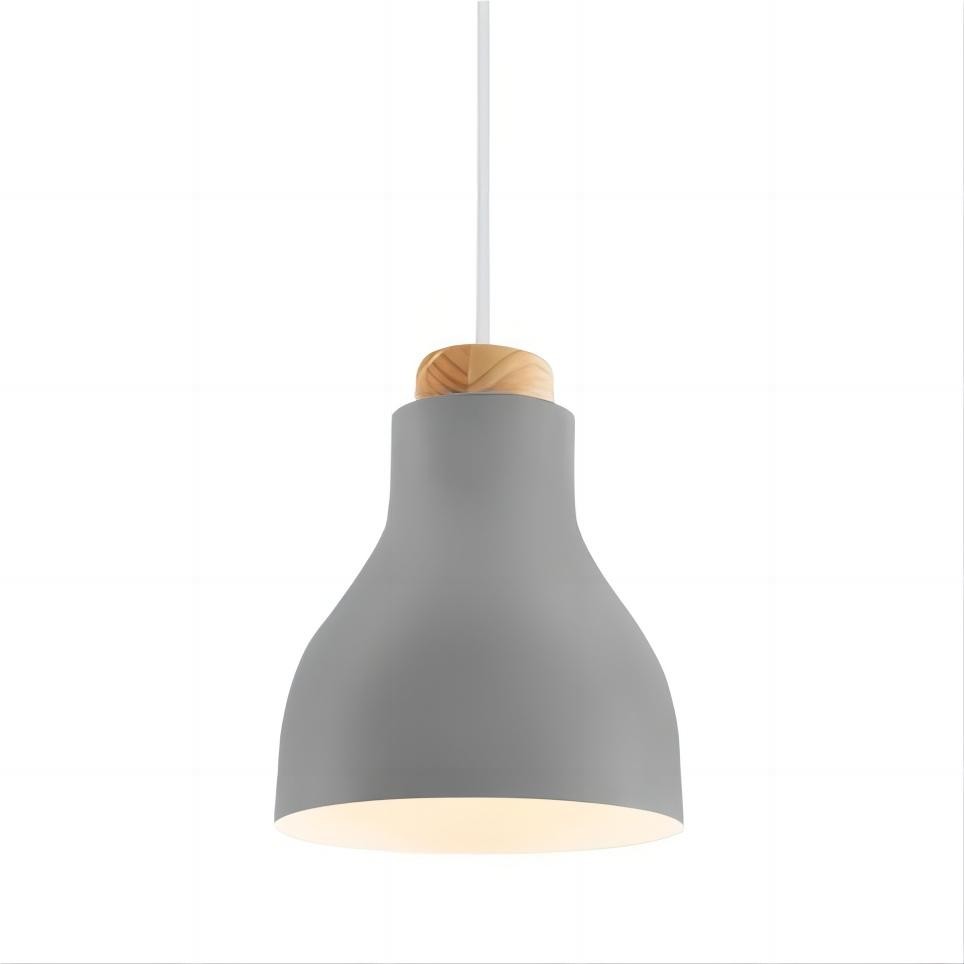 Nordic cilinder hanglamp met houten kop HL197