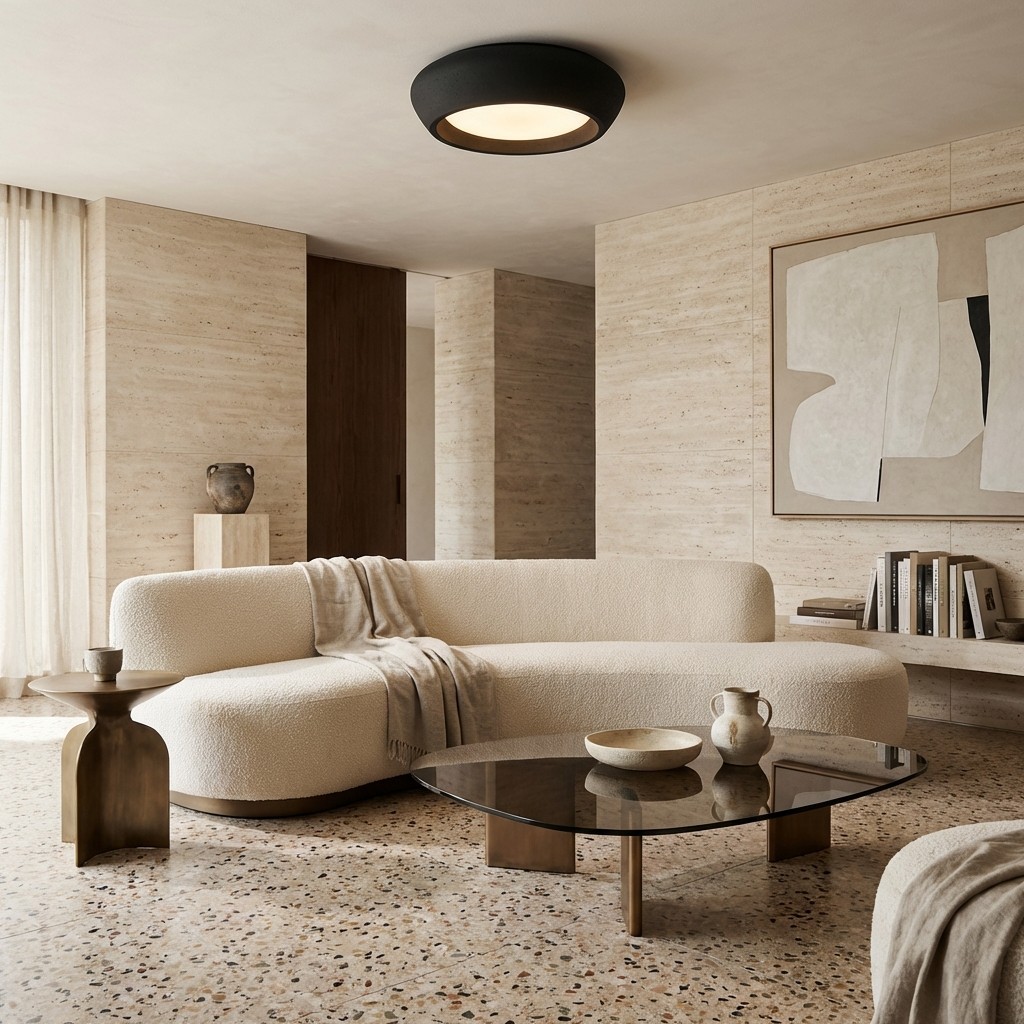 Monocem Minimalistische Plafondlamp van Beton – Stijlvolle Inbouwlamp voor de Woonkamer HL2426