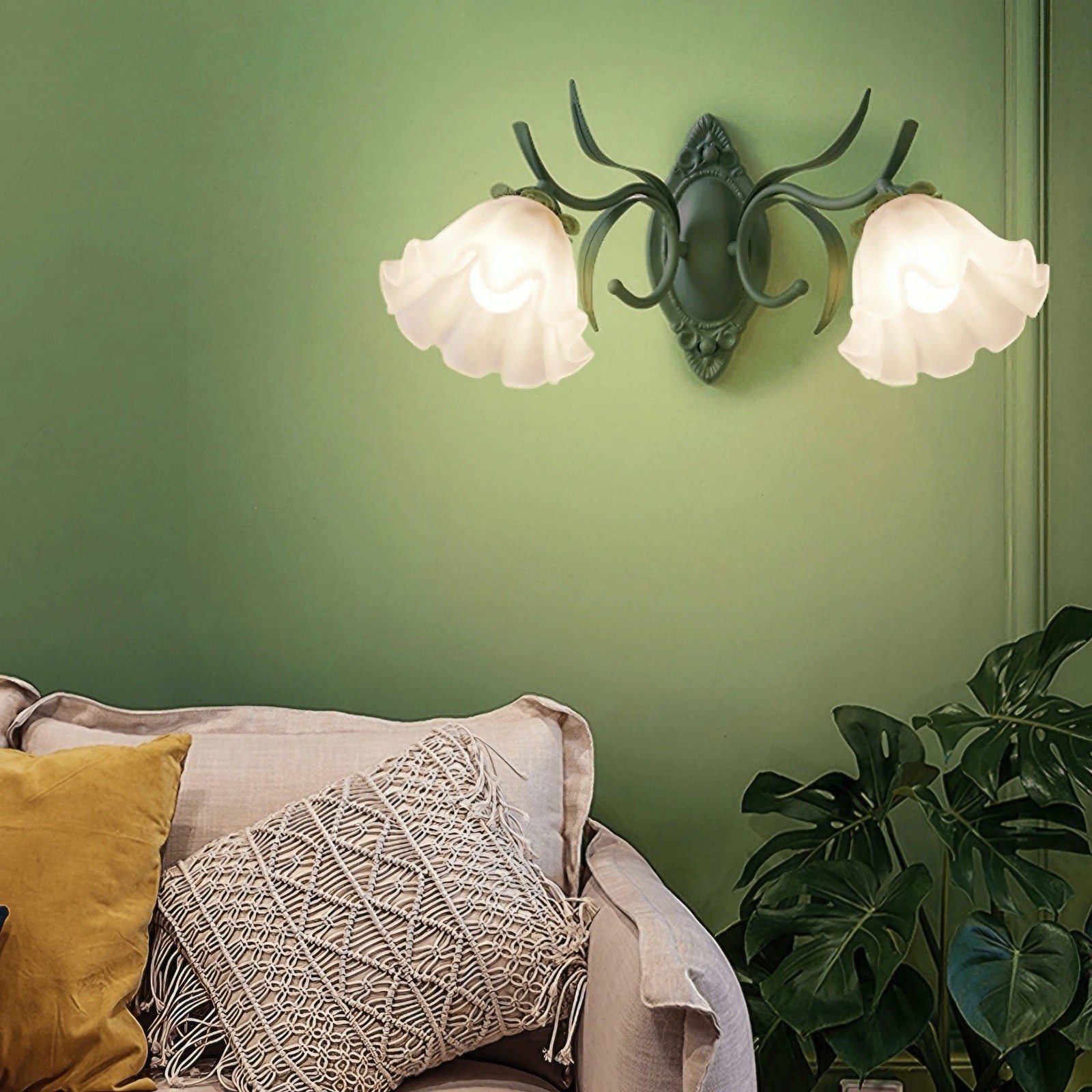Nordic Retro Leliebloem Glazen Wandlamp HL304
