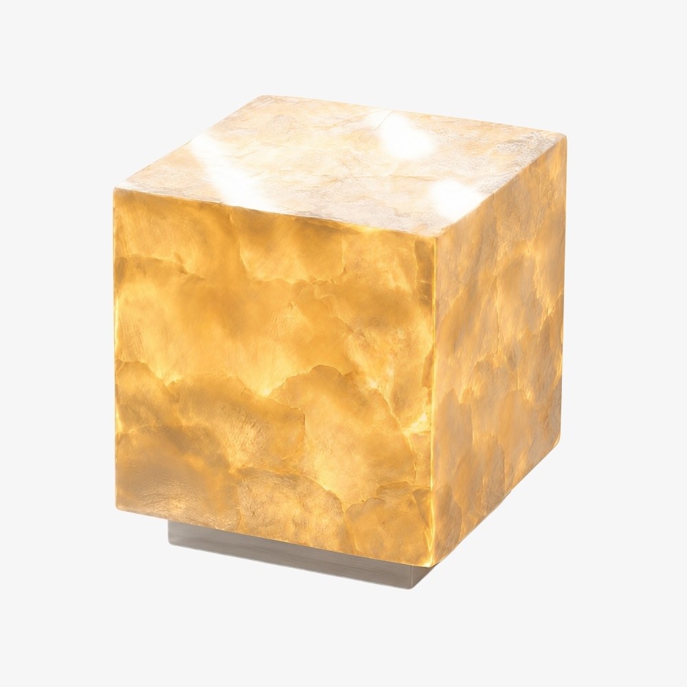 Beamira Mica en Shell Tafellamp - Moderne vierkante kap accentlamp voor de slaapkamer HL3526