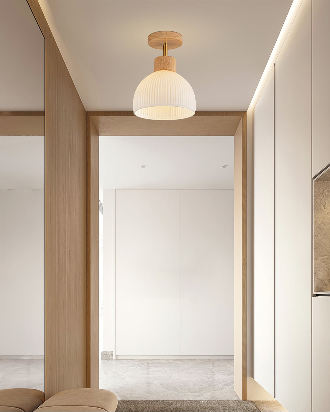LED-plafondlamp in Scandinavische houtstijl HL387