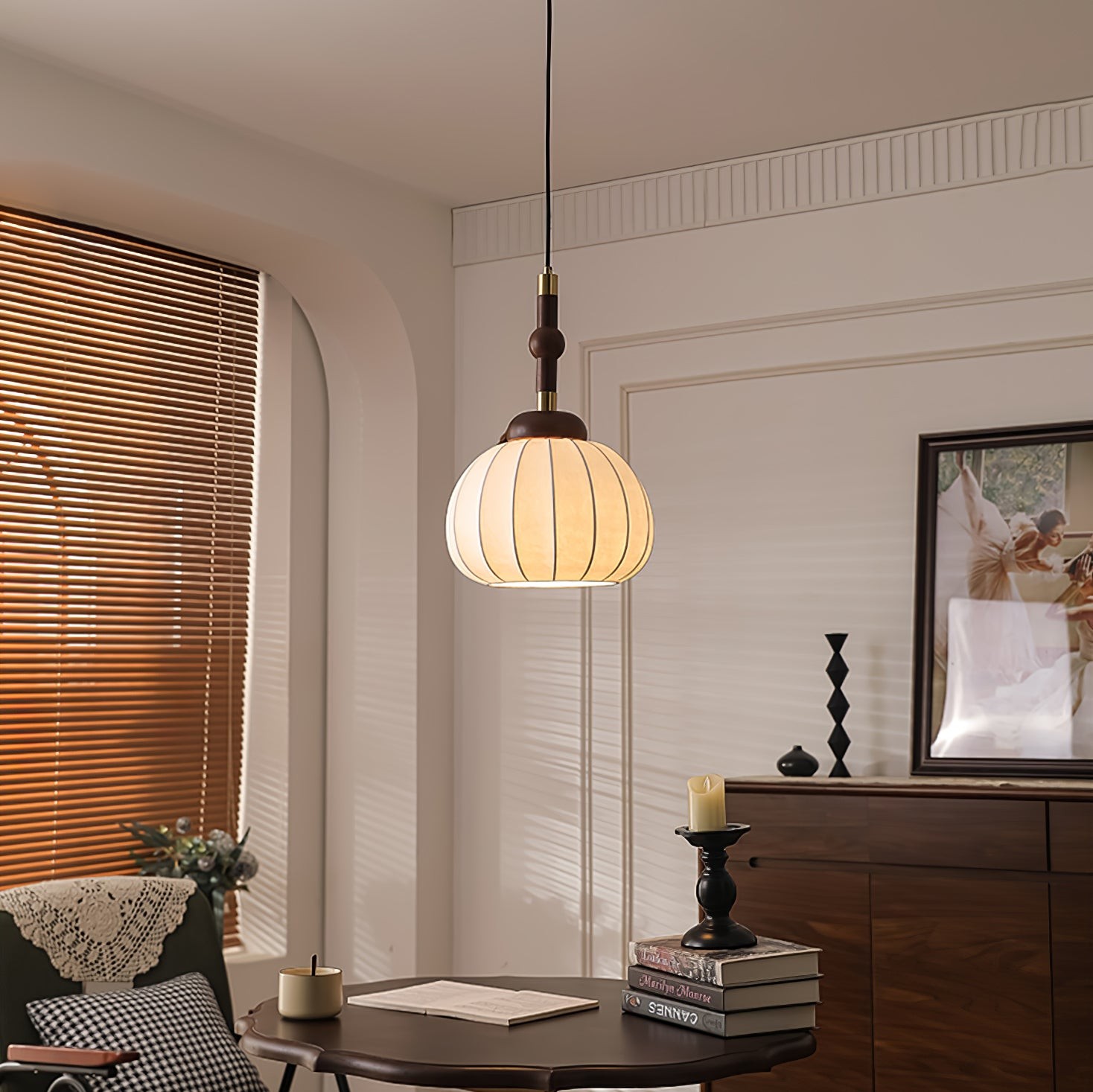 Zijden bol hanglamp HL741