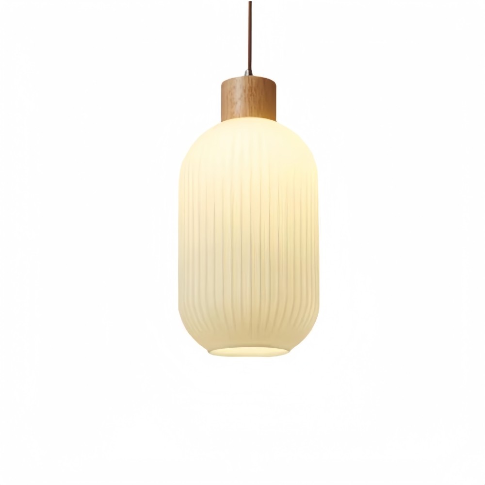 Nordic witte lantaarnachtige glazen hanglamp HL666
