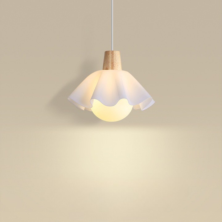 Houten hanglamp met bloemen in Scandinavische stijl HL1246