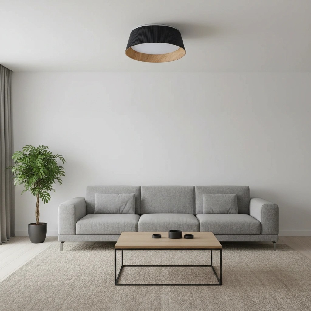 Ribravo Moderne Plafondlamp met Geribbelde Structuur - Moderne Minimalistische Lamp voor de Woonkamer HL2497