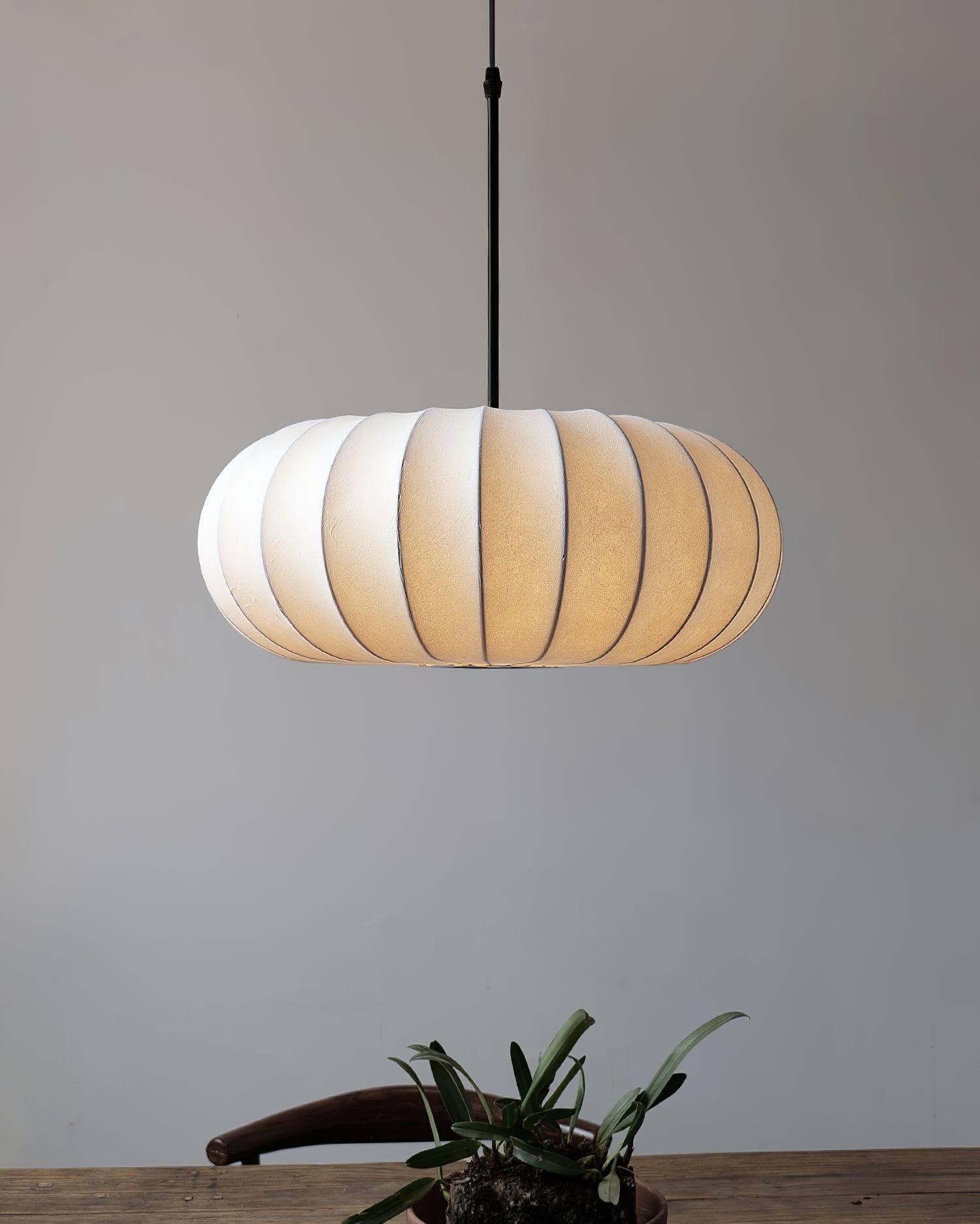 Eenvoudige Wabi-sabi witte lantaarn stoffen hanglamp HL852