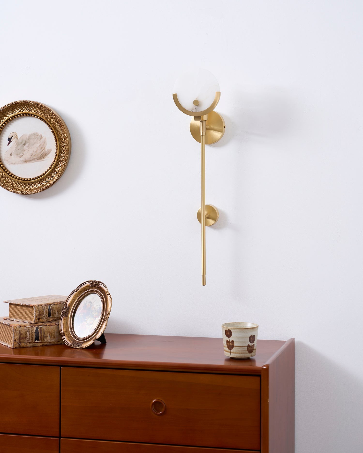 Ava messing alabaster wandlamp HL2941