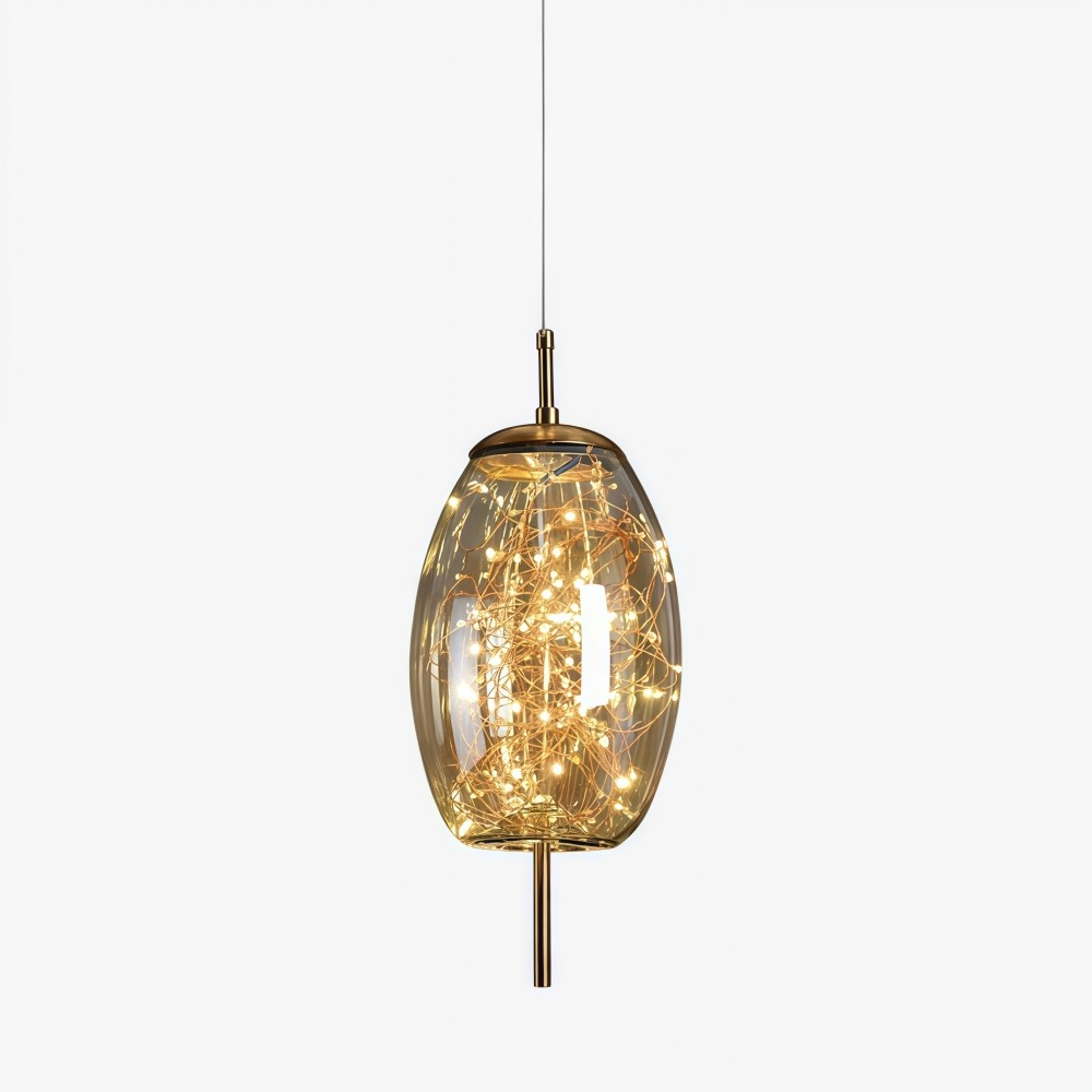 Scandinavische cilindervormige ovale glazen hanglamp HL479