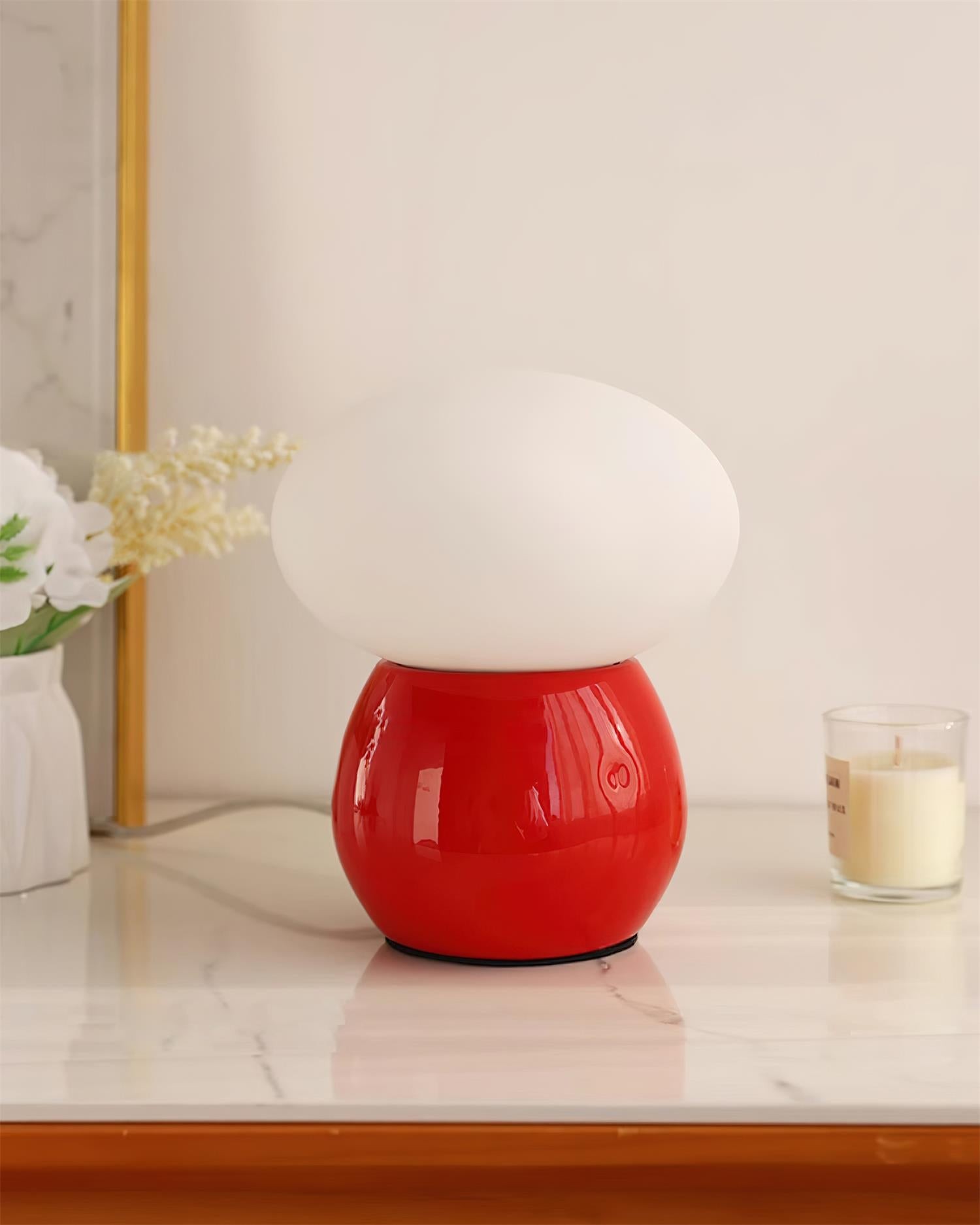 Moderne crèmekleurige paddestoel tafellamp HL904