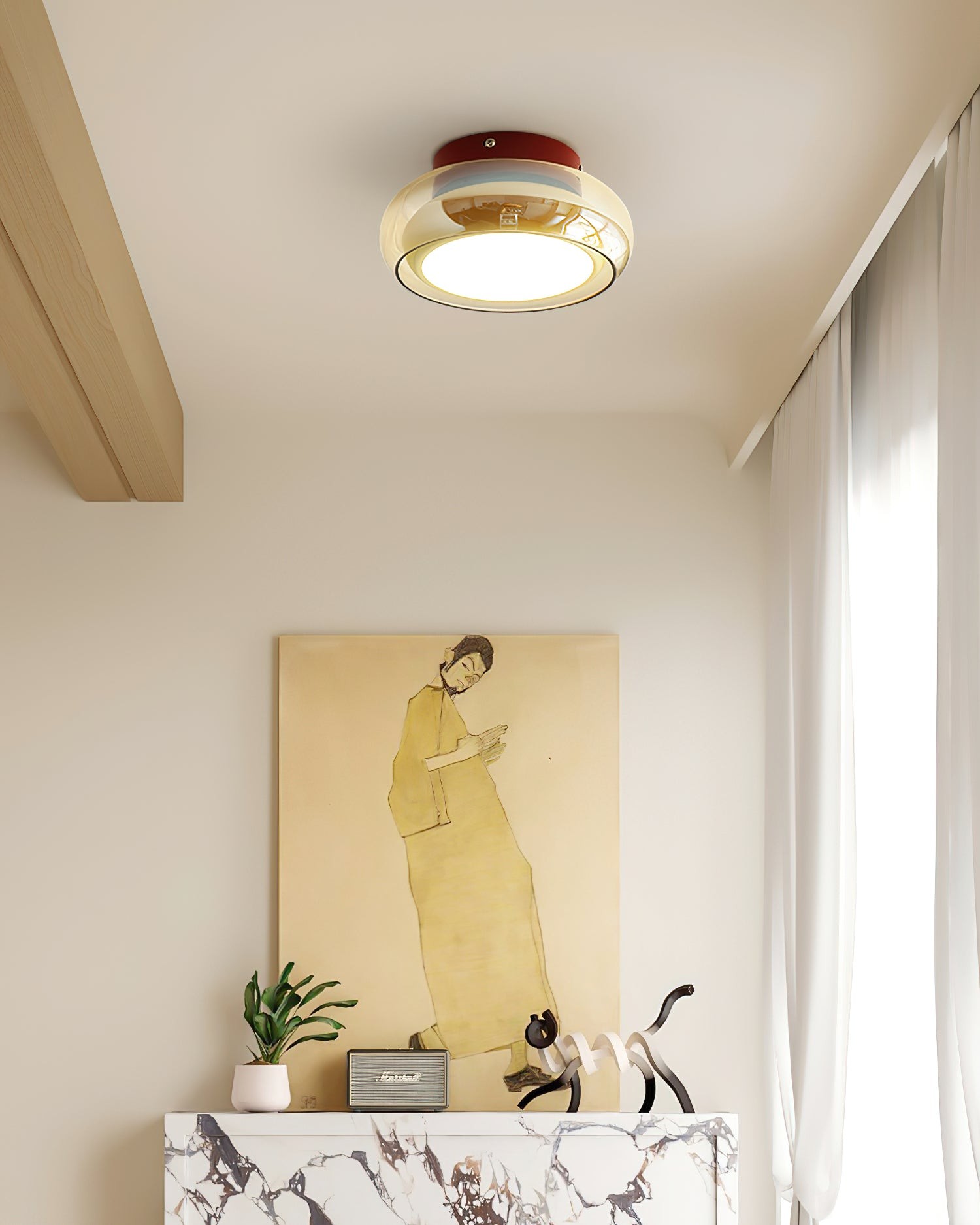 Sfeervolle eenvoudige dubbele schijf plafondlamp HL763