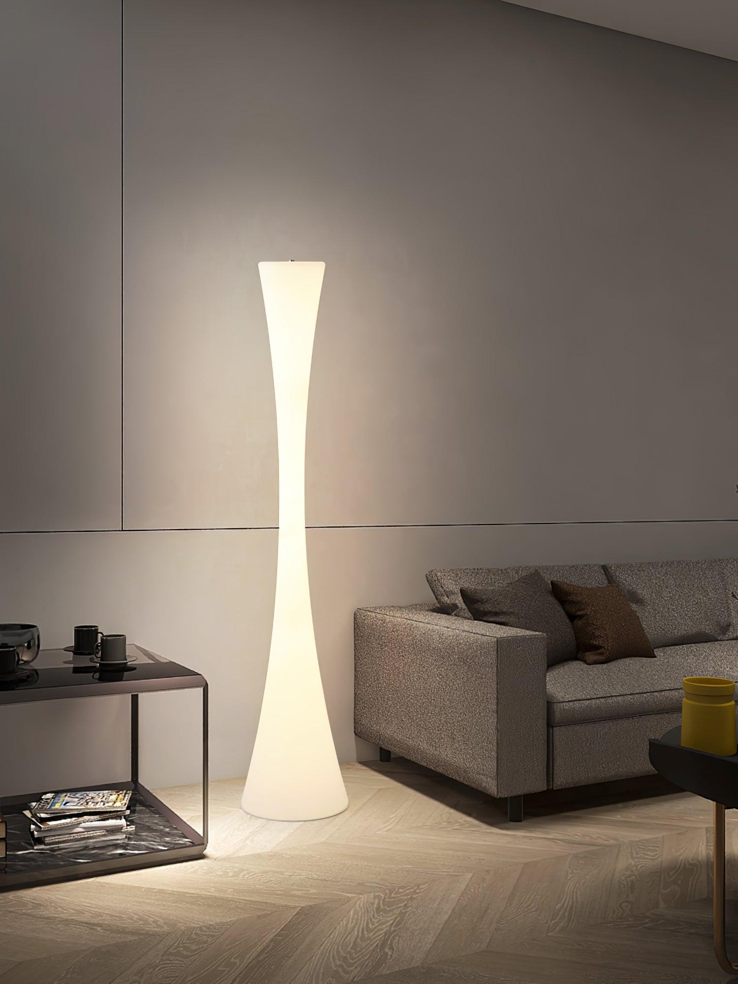 Romantische eenvoudige witte kolomvloerlamp HL997