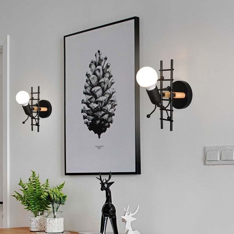 Modern Art Creative Iron Humanoid decoratieve wandlamp HL23