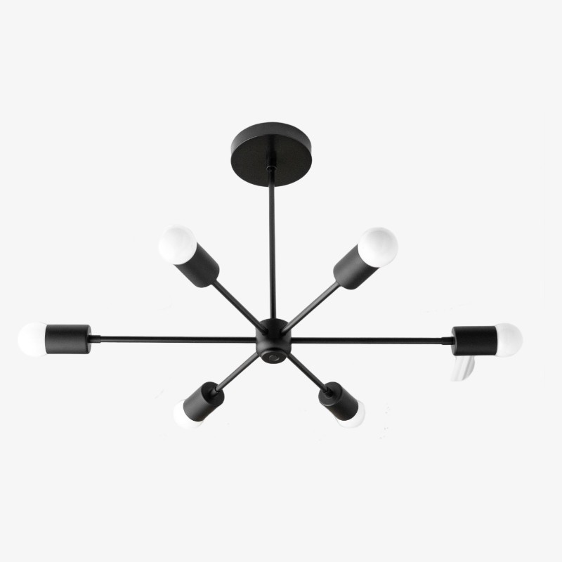 Mobilux Line Mid Century Modern Kroonluchter - 6-kops Hangende Plafondlamp HL1674