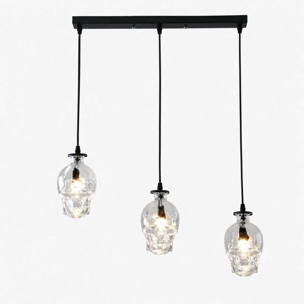 Helder glazen schedel wandlamp HL1251