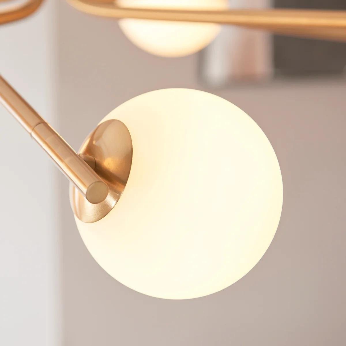 Tivara Mid-Century Modern 10-lichts hanglamp - Kroonluchter met bolvormige kappen voor hoge plafonds HL2058
