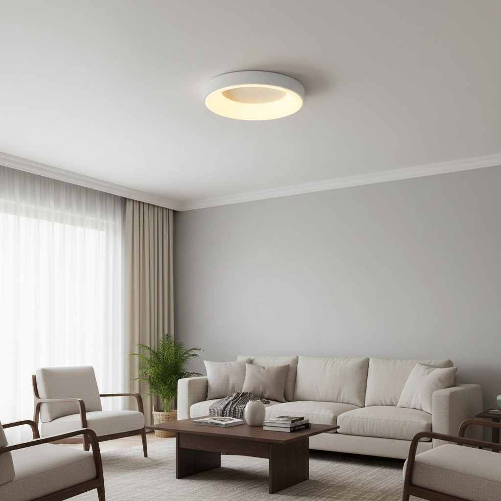 Lumiflexa Moderne Ronde Plafondlamp met Acryl Kap voor Slaapkamer en Hal HL2319
