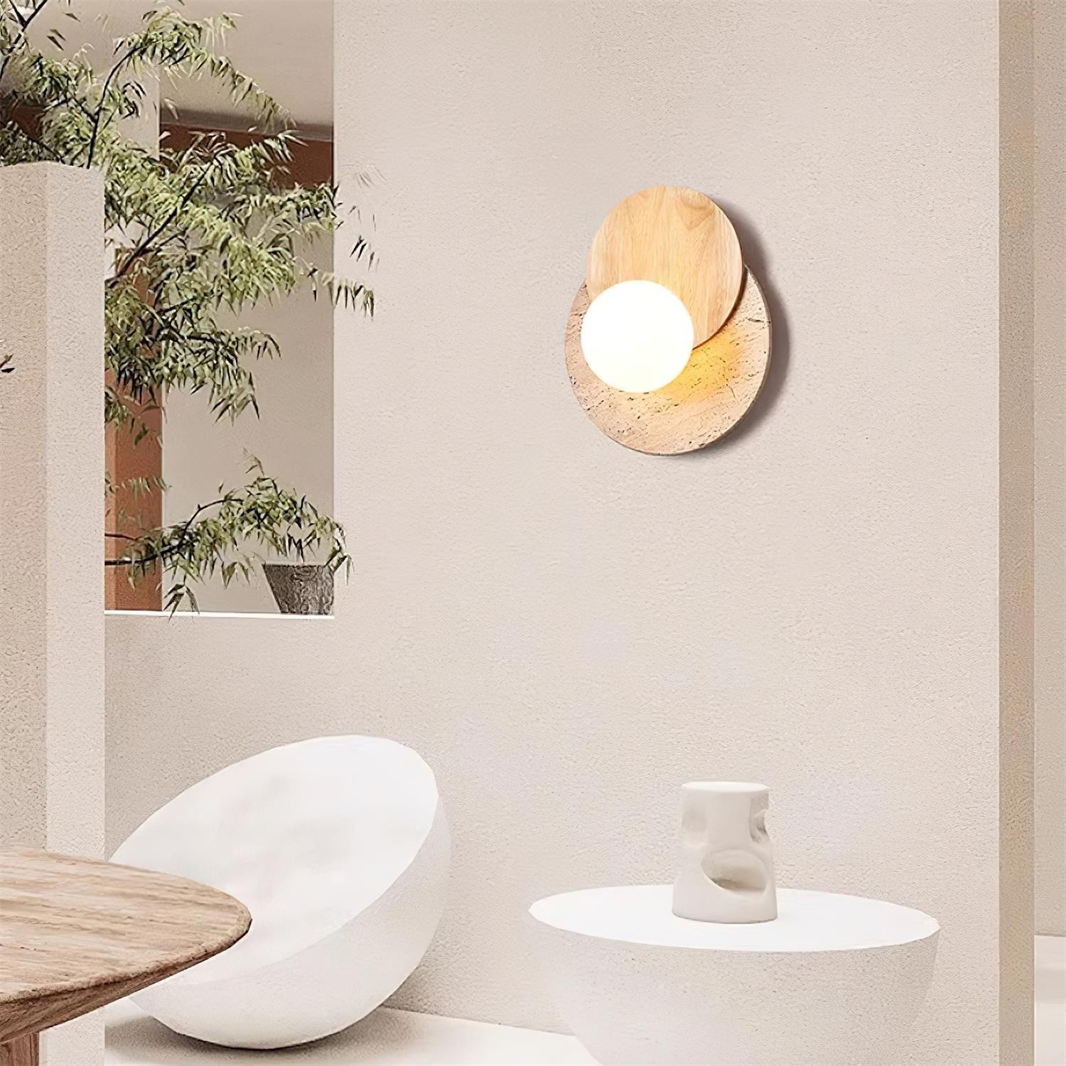 Eenvoudige dubbele cirkel splicing wandlamp HL646