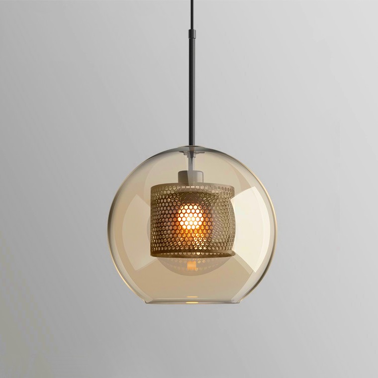 Vintage Glazen Hanglamp Industriele Woonkamer HL41