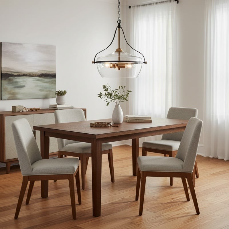 Lirra glazen hanglamp - Mid-century modern metalen frame voor keuken en woonkamer HL1963