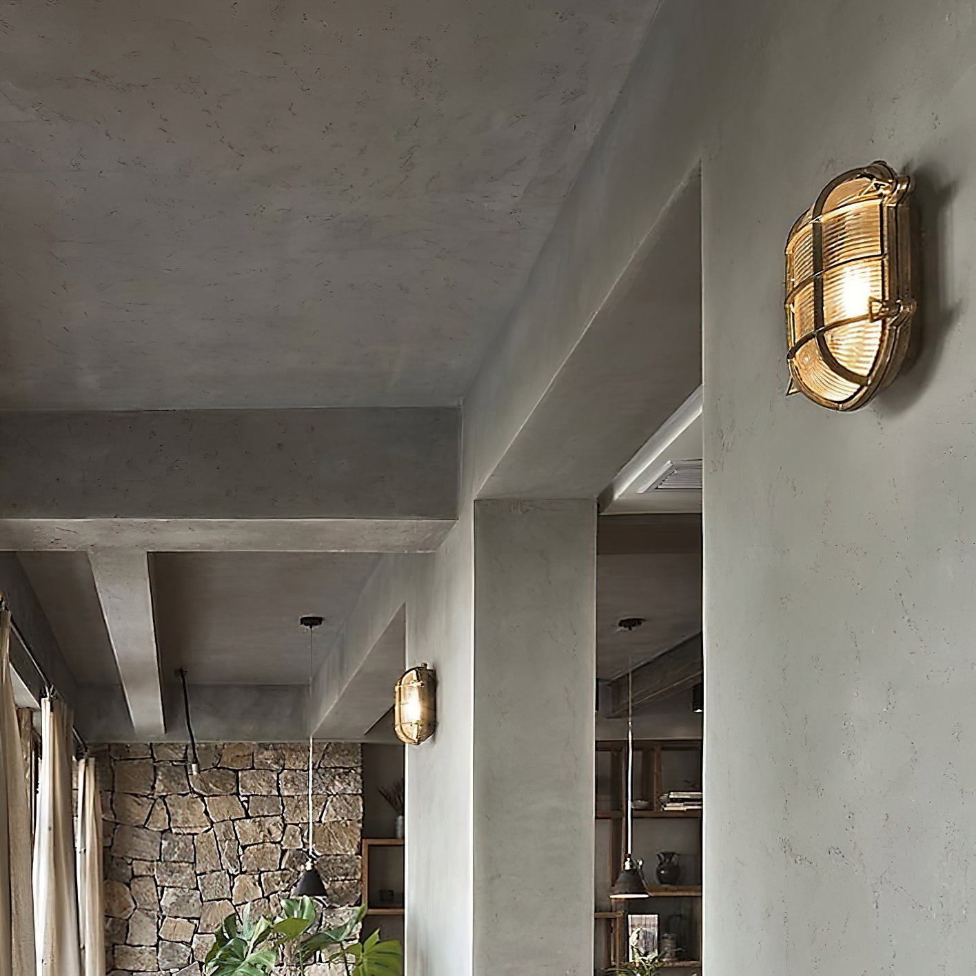 Fremantle messing bunkerwandlamp HL3189