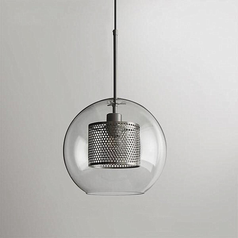 Vintage Glazen Hanglamp Industriele Woonkamer HL41