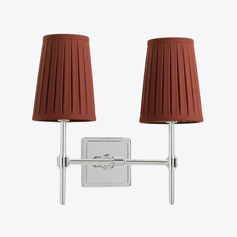 Derlina Witte Linnen Wandlamp – Retro Metalen Verlichtingsarmatuur met Meerdere Hoofden HL1433