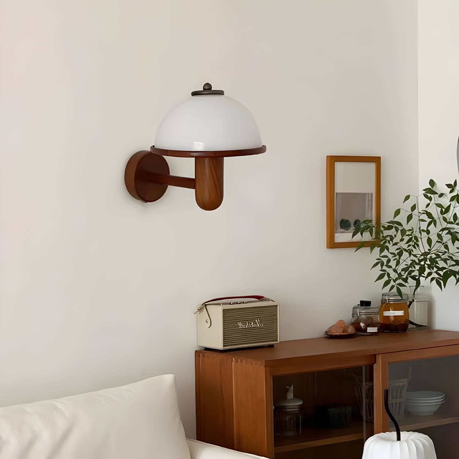 Vintage Mushroom Houten Wandlamp HL300