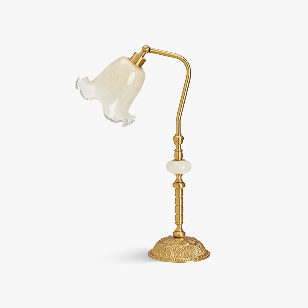 Klassieke stijlvolle witte tulp messing tafellamp HL862