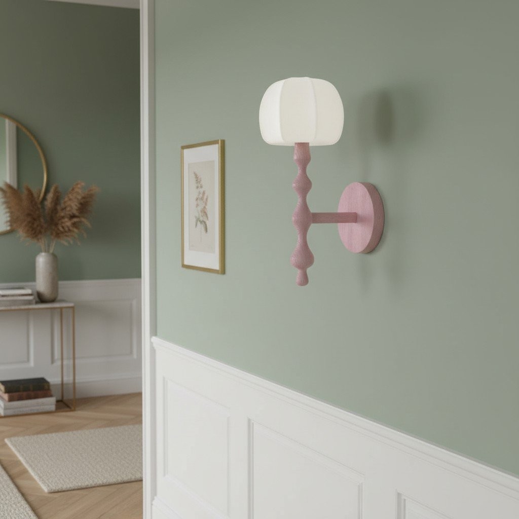 Savara moderne wandlamp met gebogen voet - zachte, diffuus verlichte stoffen kap voor hallen en woonkamers HL1902