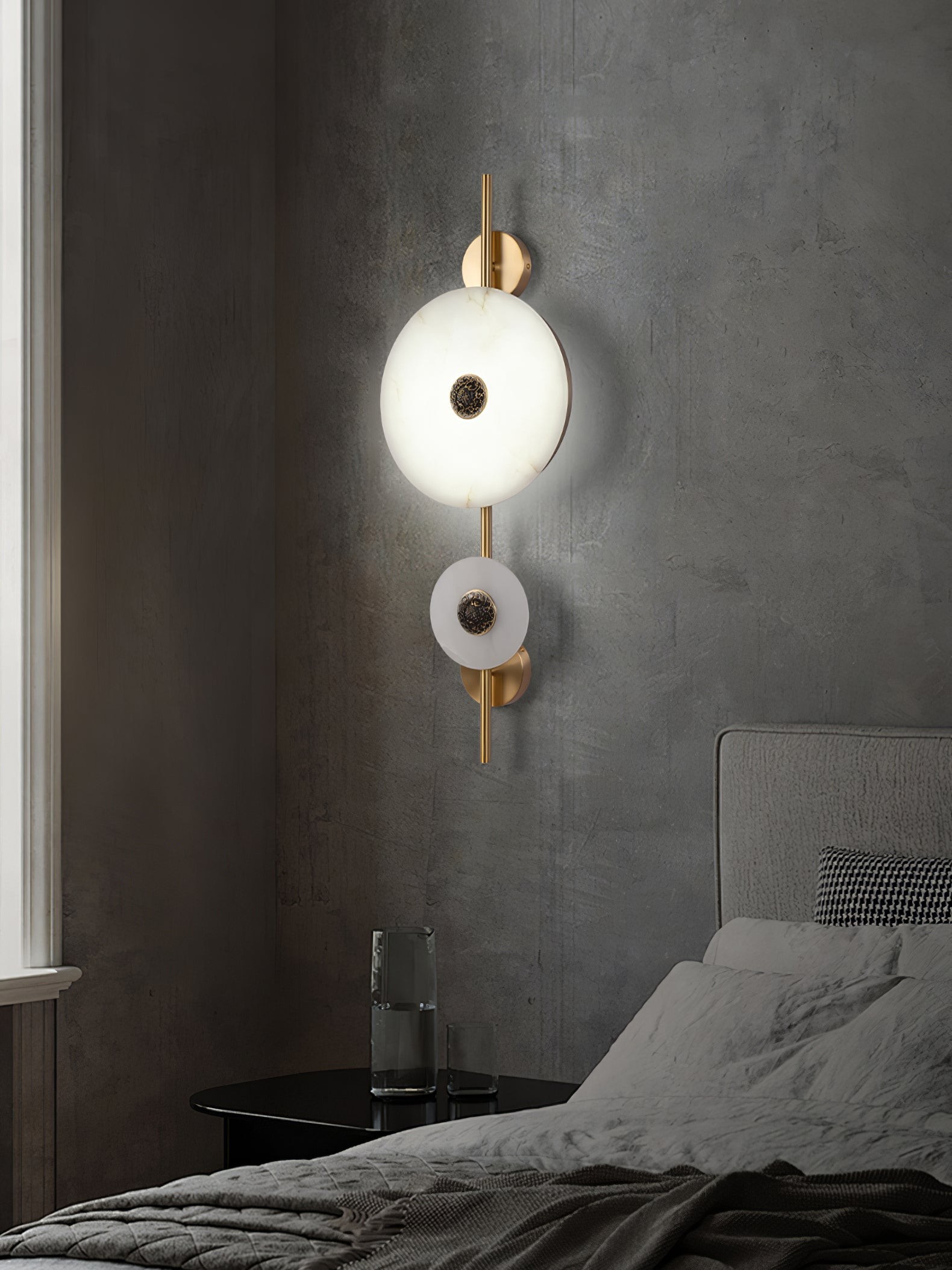 Lichte luxe schijfvormige wandlamp HL346