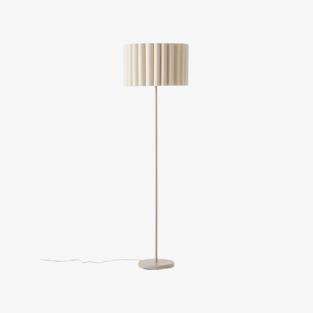 Velura staande vloerlamp - beige linnen kap en metalen voet HL2272