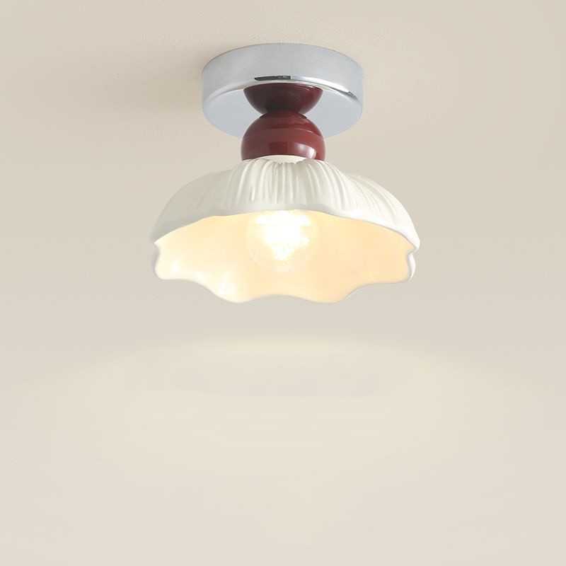 Nordic Retro Bloemblaadje Crème Plafondlamp HL229