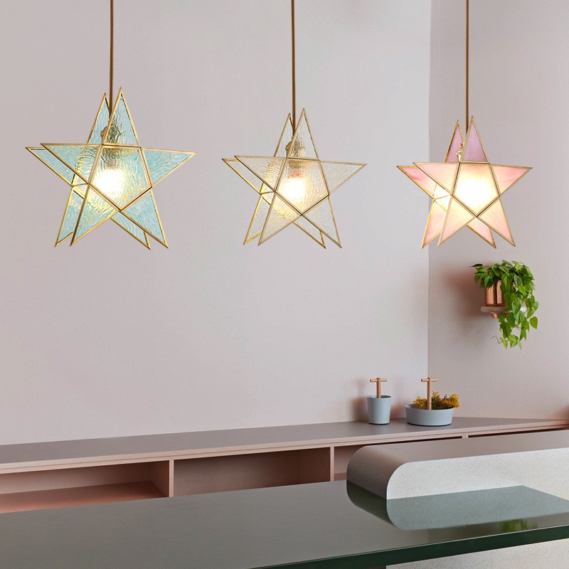 Romantische Retro Messing Glazen Hanglamp HL66