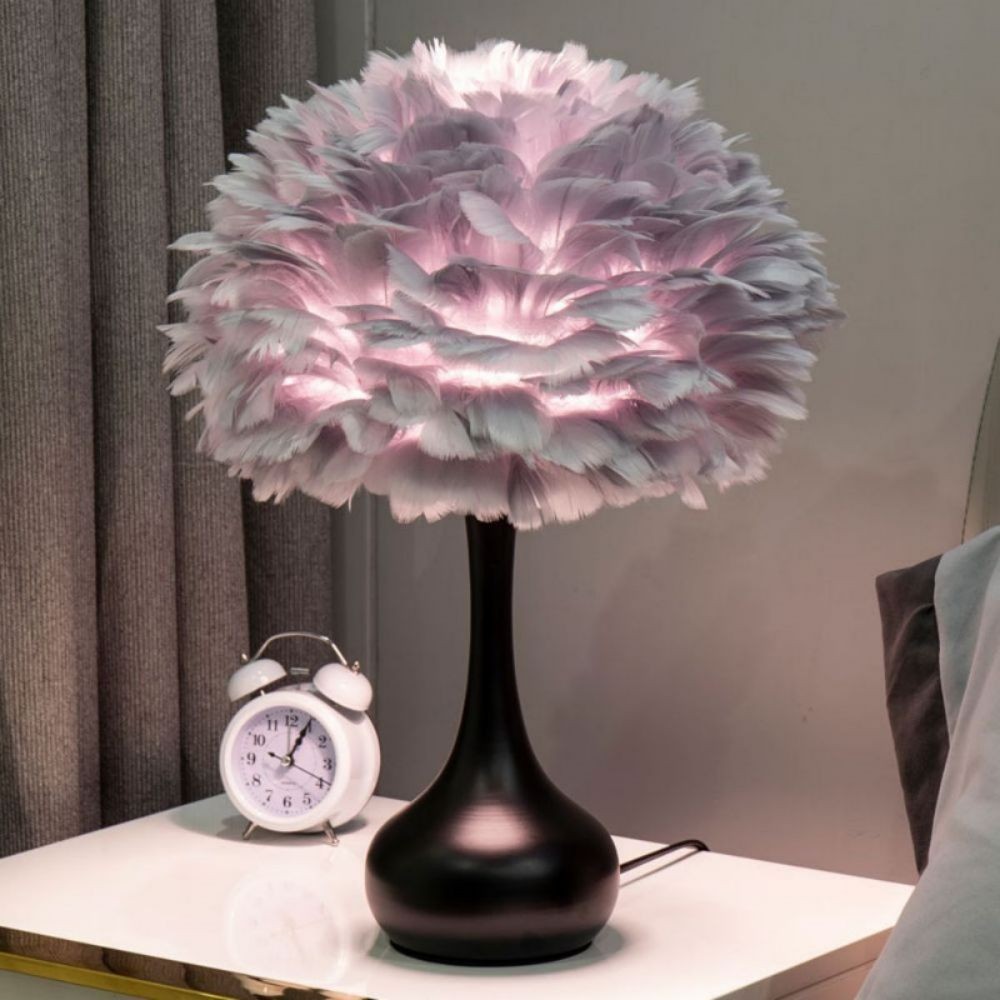 Luxe LED pluizige veer tafellamp HL08