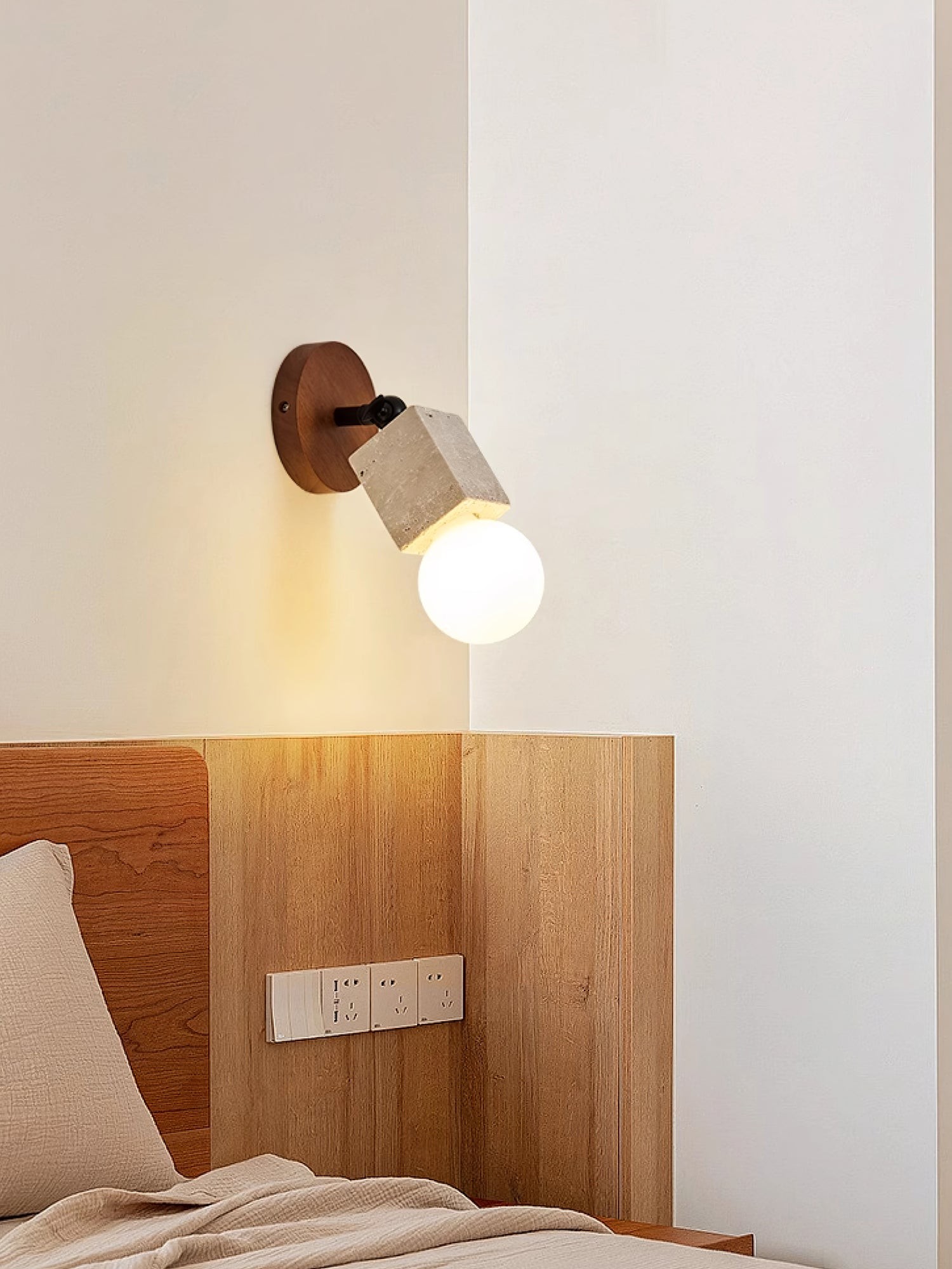 Wabi-Sabi Travertine Verstelbare Wandlamp HL851
