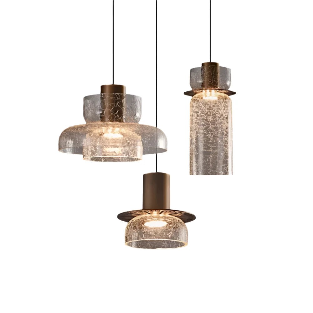 Retro hanglamp van gebarsten glas HL1253