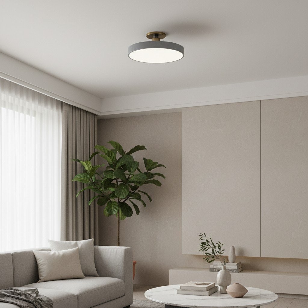 Ceilivon Plafondlamp met brede diffuser, vlakke montage - Moderne stijl voor de woonkamer HL2313