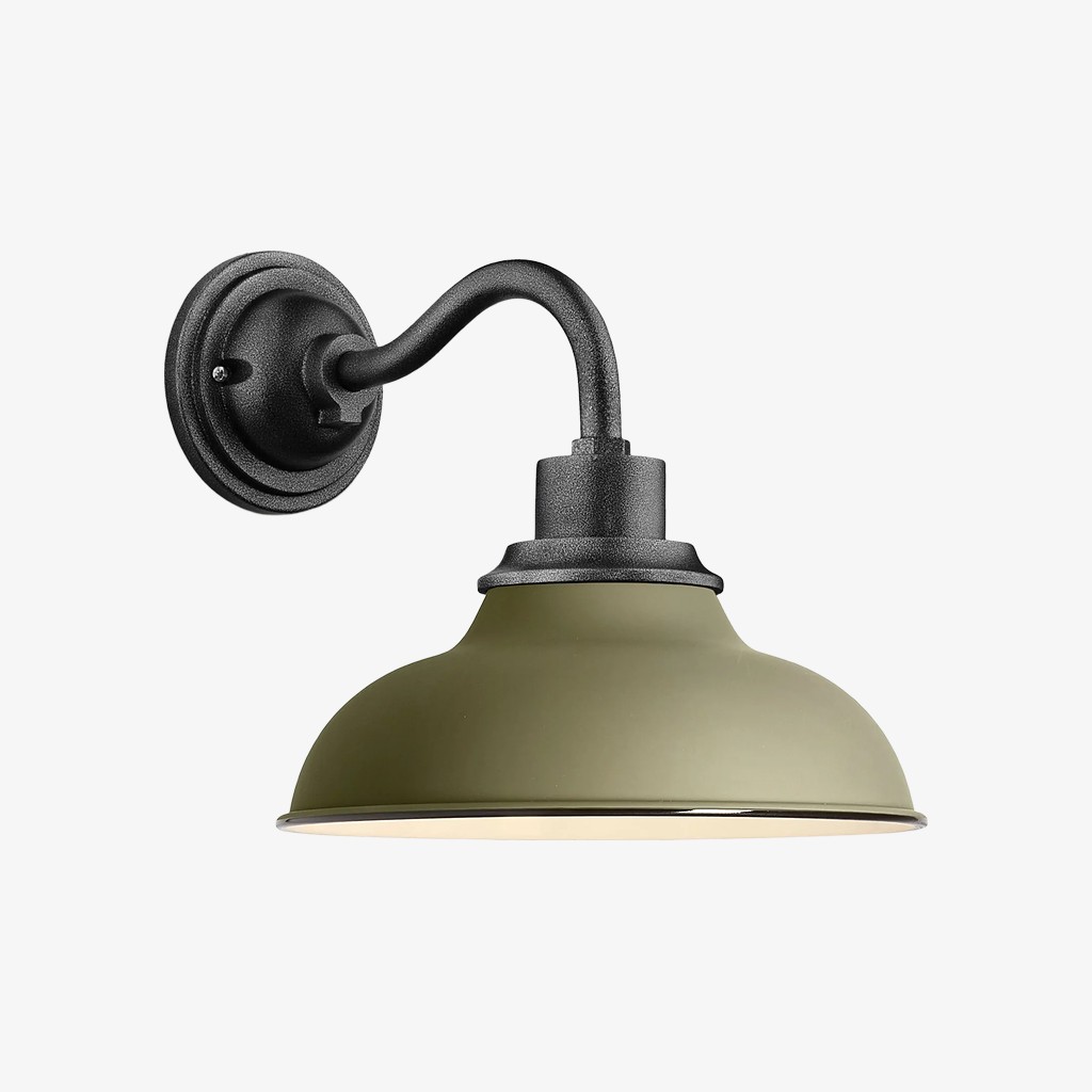 Velara Industriële Koepelwandlamp – Vintage Metalen Zwanenhalslamp voor Veranda of Terras HL2536