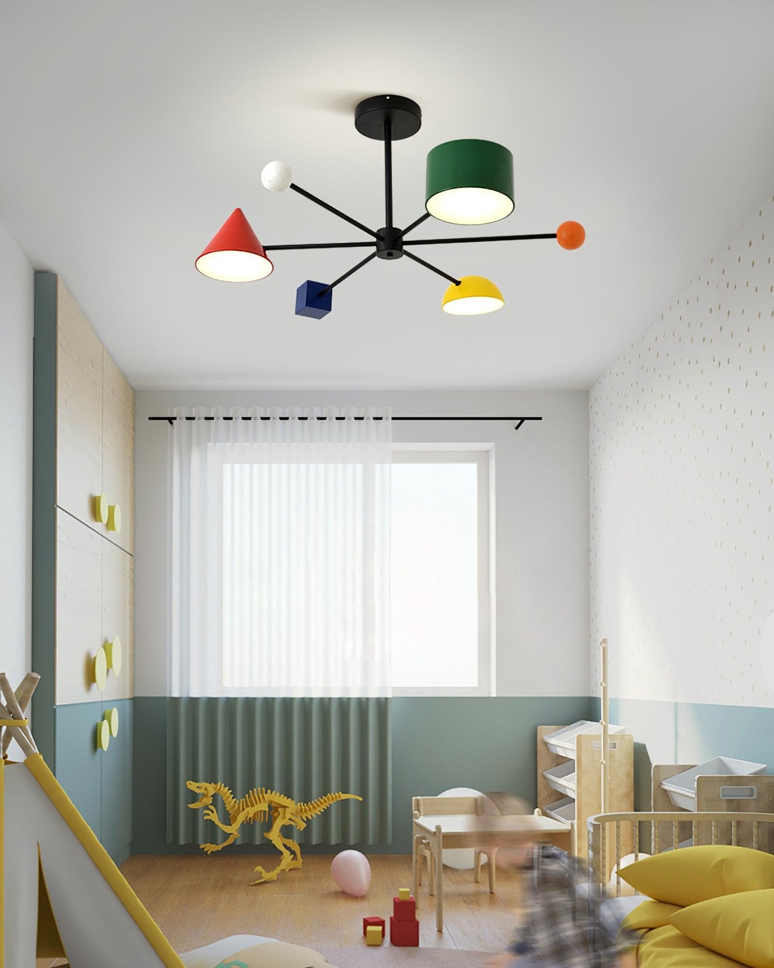 Geometrische kleurrijke plafondlamp HL525
