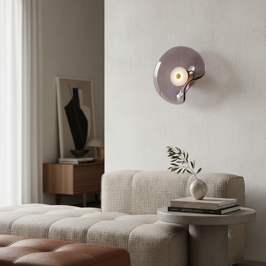 Lunacrest gebogen wandlamp geïnspireerd op nevels – artistieke glazen verlichting voor de hal HL2362