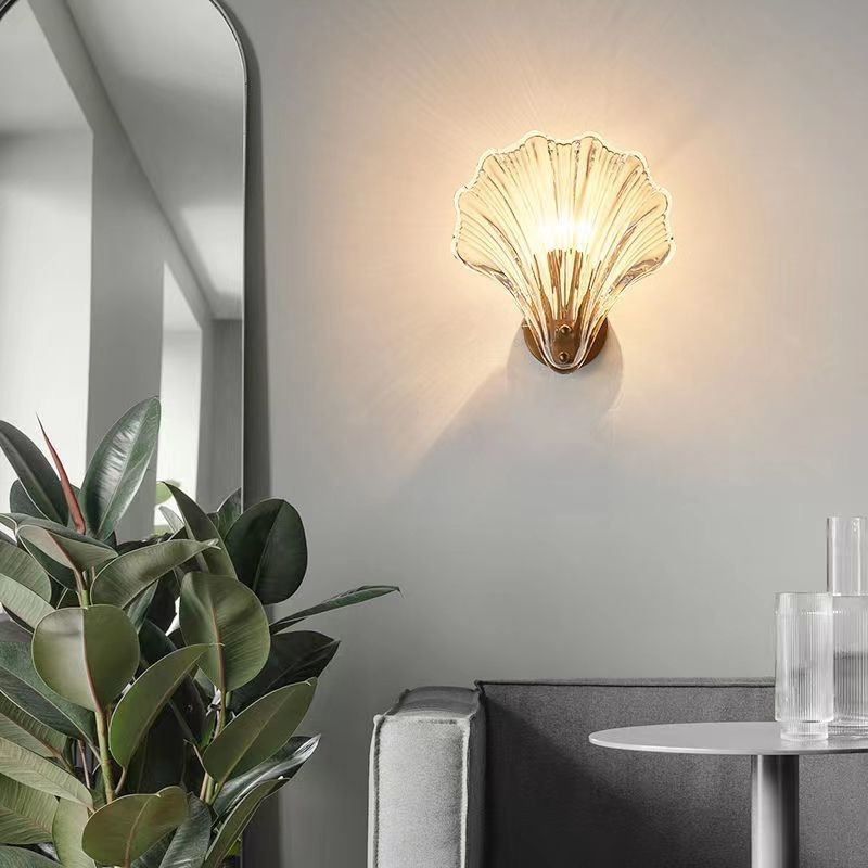 Moderne glazen design wandlamp in schelpvorm HL61