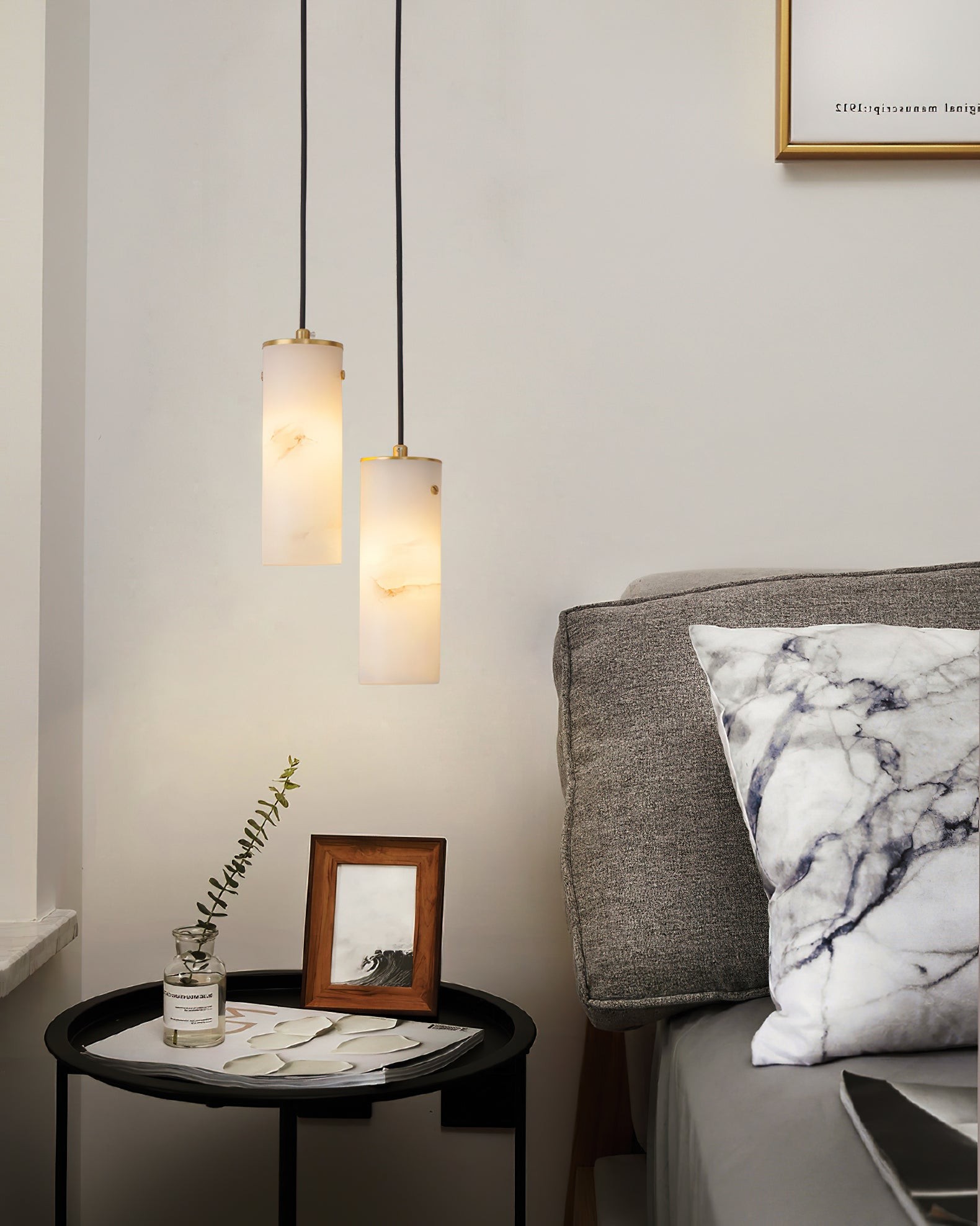 Nula verticale alabaster hanglamp HL2979