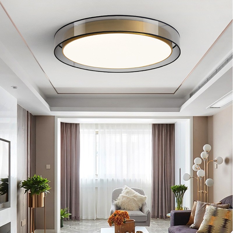 Moderne luxe ronde schijf messing plafondlamp HL172