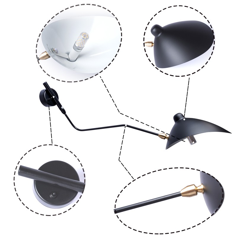 Duckbill Wandlamp Met Verstelbare Arm