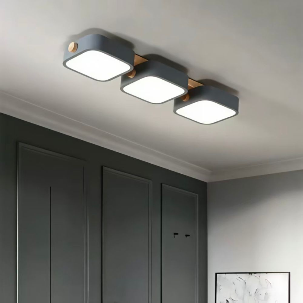 Houten blok plafondlamp - Nordic vierkante LED keukenverlichting HL1348