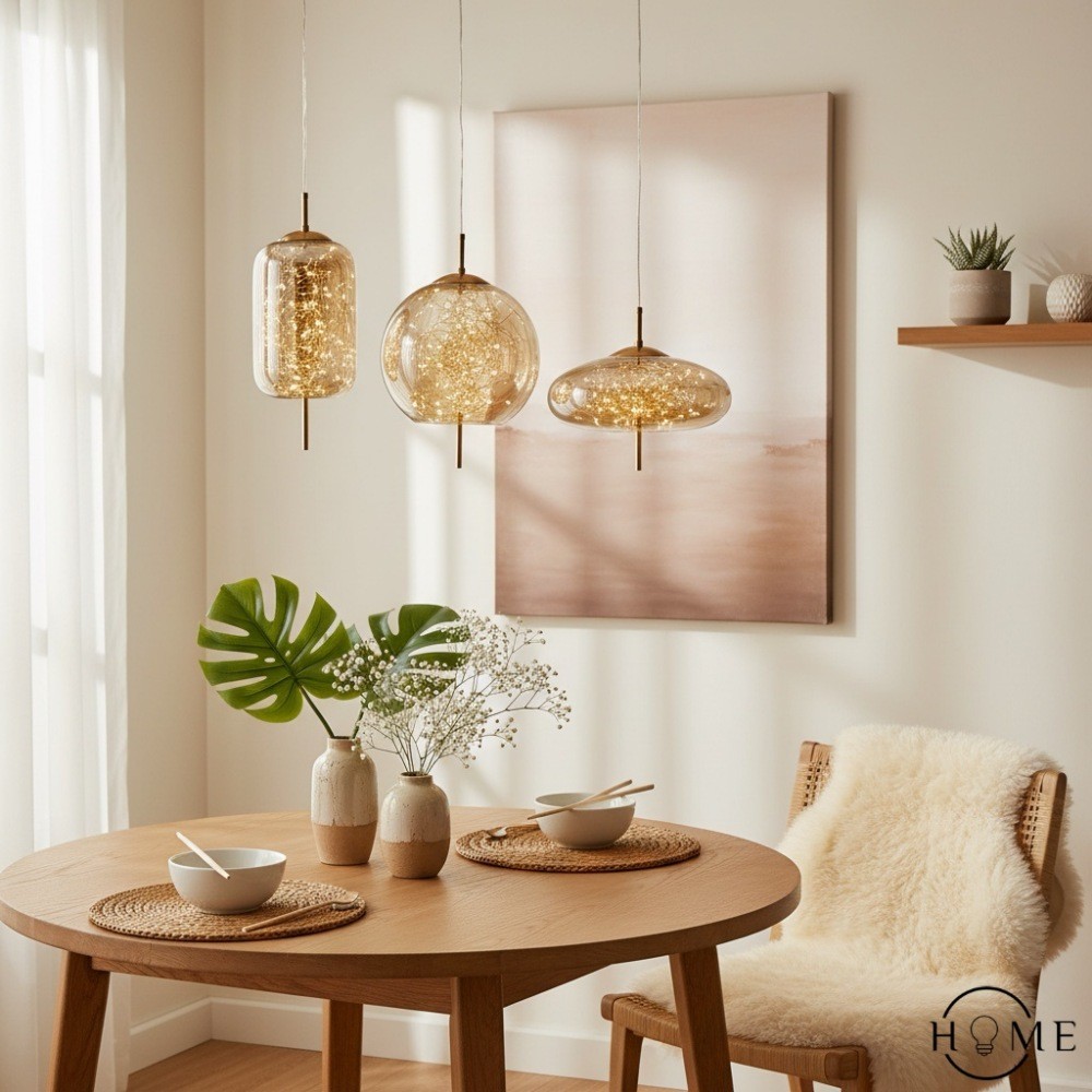 Scandinavische cilindervormige ovale glazen hanglamp HL479