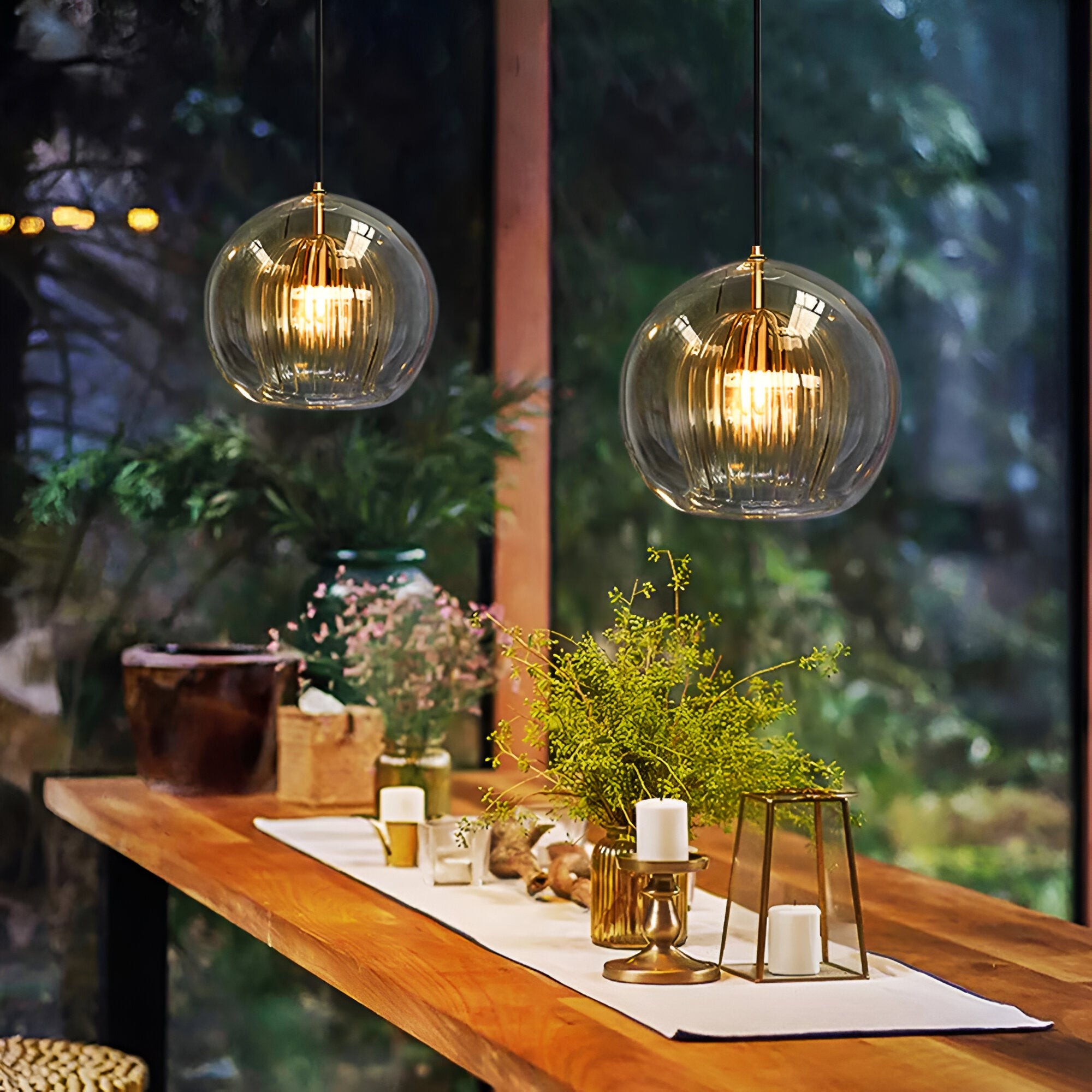 Retro glazen bolvormige hanglamp HL1290